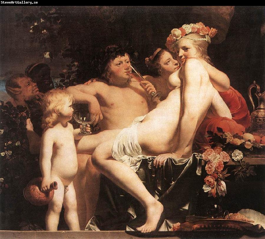 EVERDINGEN, Caesar van Bacchus with Two Nymphs and Cupid fg